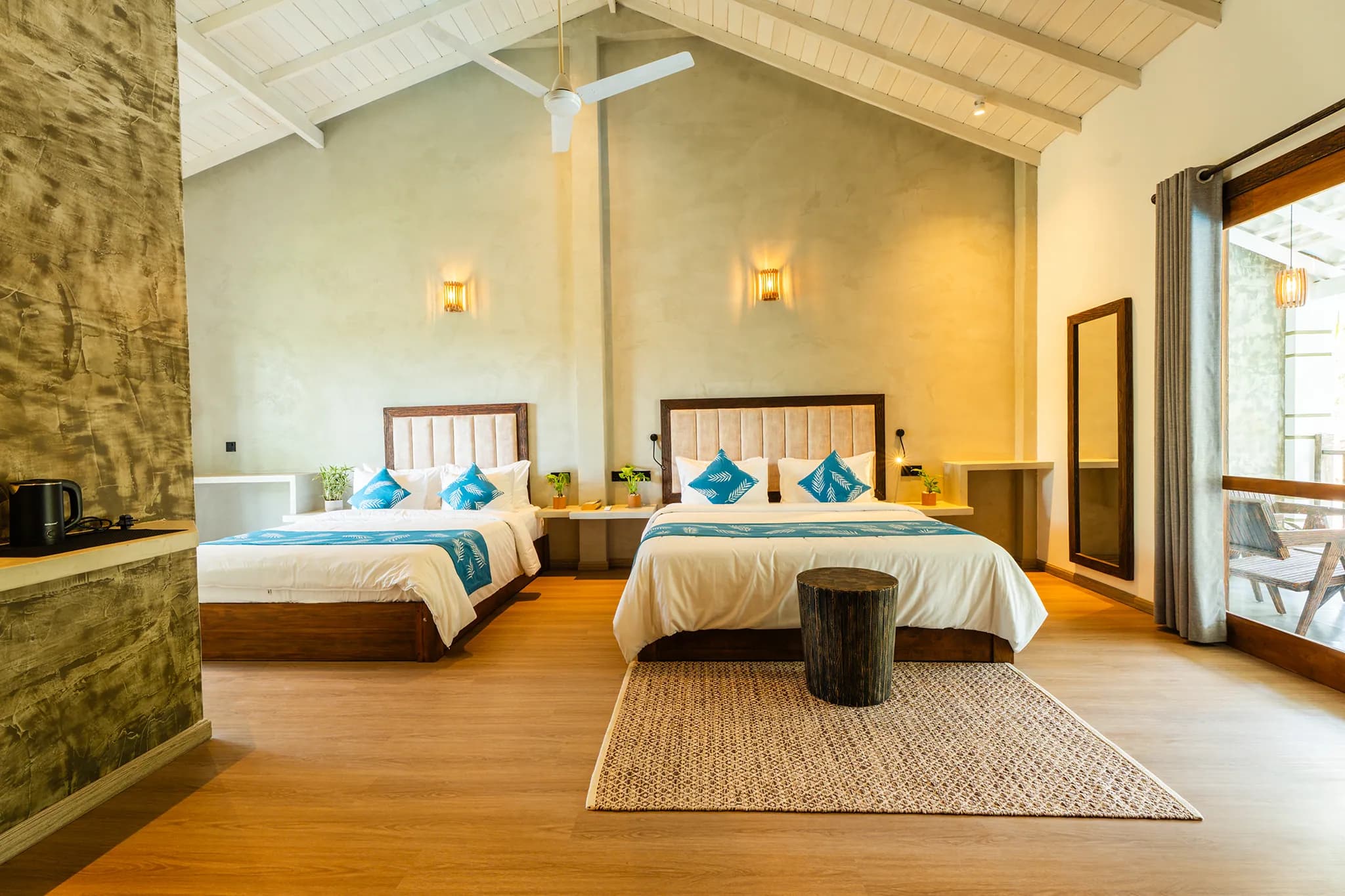 Family suite with two beds and a balcony